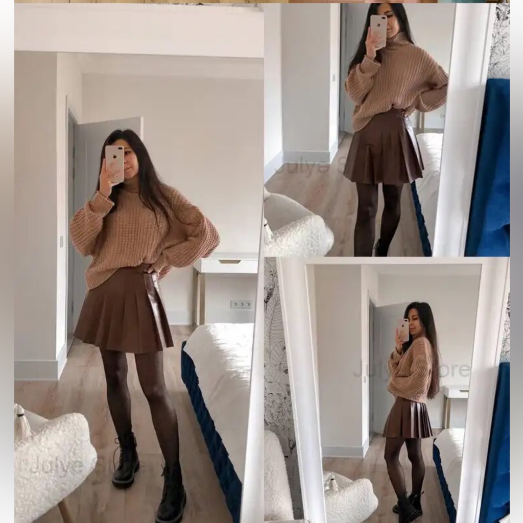 Leather Brown Skirt Brand New